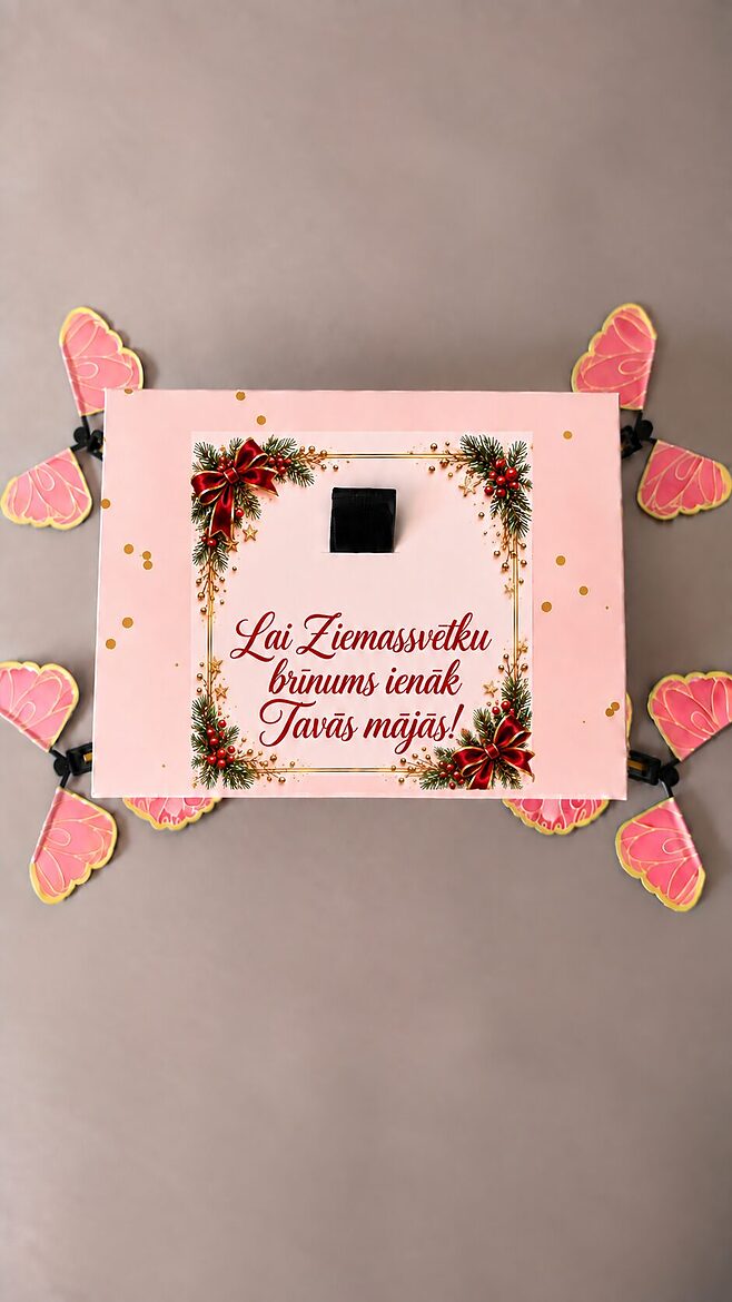 Dāvanu kastes ar Ziemassvētku dizainu un lidojošiem tauriņiem #2