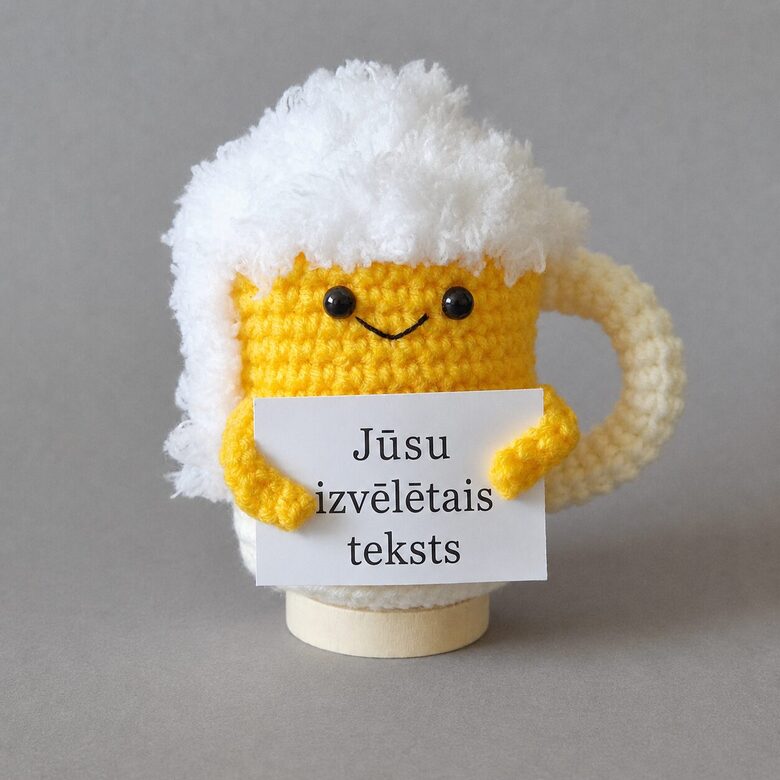 Mīlīgs kausiņš ar pūkainām putiņām ar Jūsu personalizētu vēstījumu uz kartiņas 