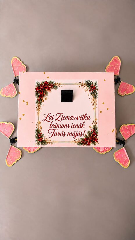 Dāvanu kastes ar Ziemassvētku dizainu un lidojošiem tauriņiem #2