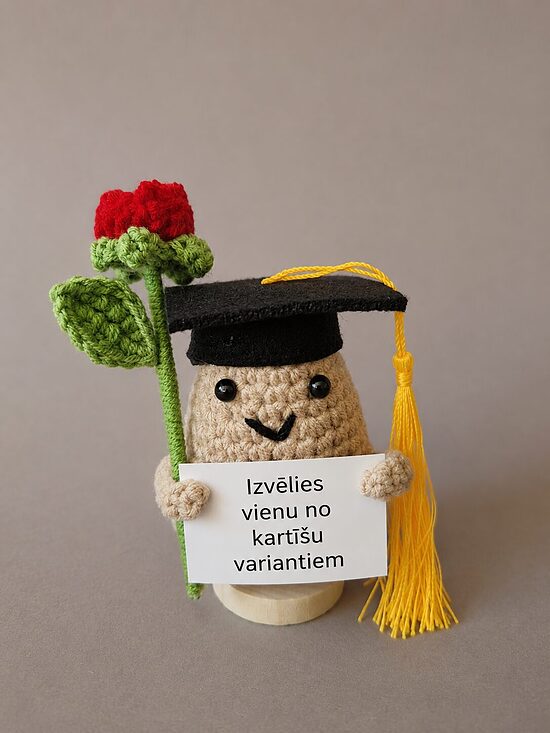 Veiksmes absolvents ar rozīti un Tavu tekstu