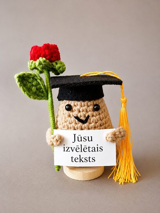 Veiksmes absolvents ar rozīti un Tavu tekstu