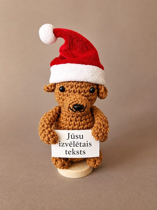Ziemassvētku sunītis ar TAVU NOVĒLEJUMU UZ KARTIŅAS 